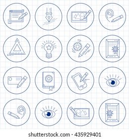 Vector icons set Creative process