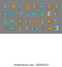 Vector icons set Creative process