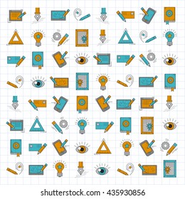 Vector icons set Creative process