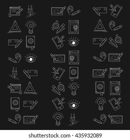 Vector icons set Creative process