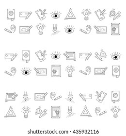 Vector icons set Creative process