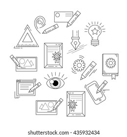 Vector icons set Creative process