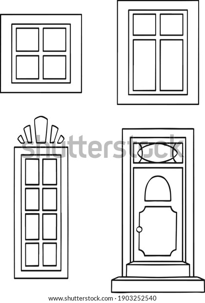 Vector Icons Set Different Types Windows Stock Vector (Royalty Free ...