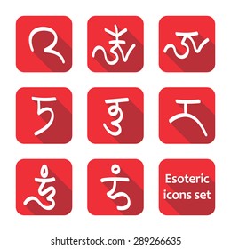 Vector icons set with esoteric symbols