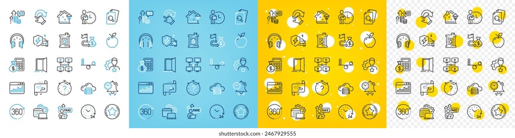 Conjunto de iconos de vectores de objetivo financiero, luz de la calle y línea de calculadora de finanzas paquete de iconos para el Web Video con Barril de aceite, marca. Vector