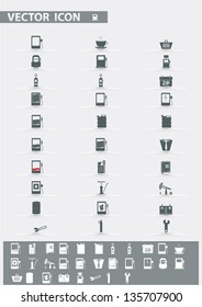 Vector icons set. Gas Station