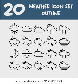 Vector icons set and graphic design elements. Illustration of weather.