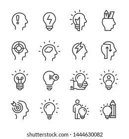 Vector icons set of idea and creativity