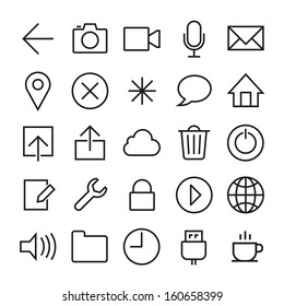 Vector icons set in ios 7 style. EPS8