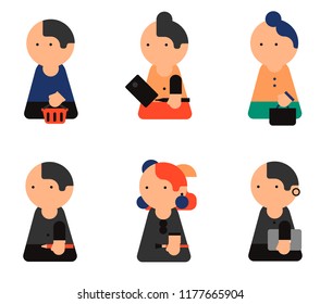 vector icons set isolated designer copywriter 