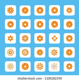 Vector icons. Set of logo circle. Sign symbol. Geometric element design.