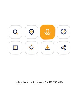 Vector icons set. Media related icons it flat style. collection of vector symbols for mobile apps and user interfaces.