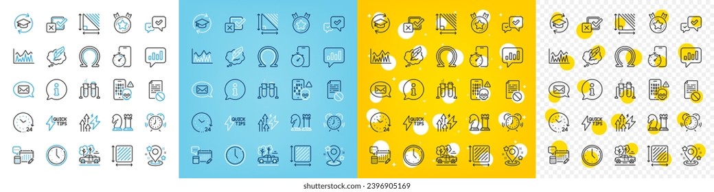 Vector icons set of Messenger, Ranking star and Chemistry beaker line icons pack for web with Account, Time management, Approve outline icon. Pickup, Time, 24 hours pictogram. Vector