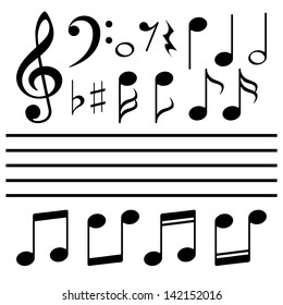 Vector icons set music note
