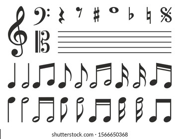 Vector icons set music note