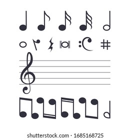 Vector icons set music note