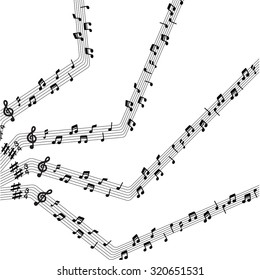 Vector icons set music note. note pattern background.