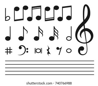 Vector icons set music note