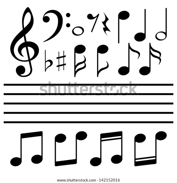 Vector icons set music\
note
