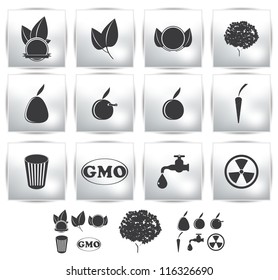 Vector icons set . Nature and environment