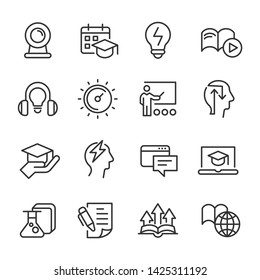 Vector icons set of online learning