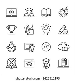 Vector icons set of online learning