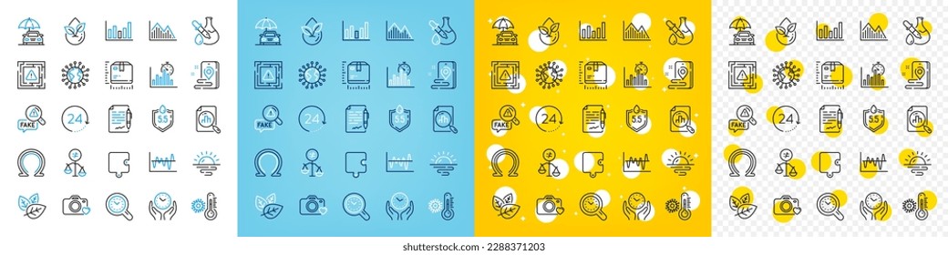 Vector icons set of Place, Ph neutral and Organic product line icons pack for web with 24 hours, Coronavirus, Discrimination outline icon. Stock analysis, Maze attention. Vector