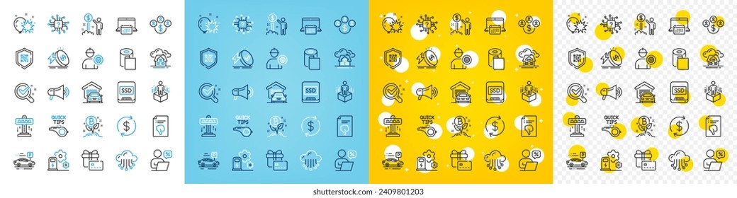 Vector icons set of Qr code, Online discounts and Augmented reality line icons pack for web with Engineer, Tutorials, Gift card outline icon. Buying currency, Energy price. Vector