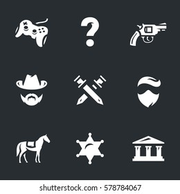 Vector Icons Set of Quest Video Games.