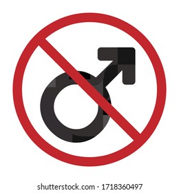 Vektorsymbole für Regeln gegen Männerpiktogramm und Männersymbol