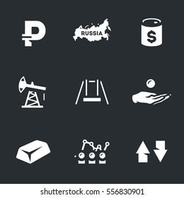Vector Icons Set of Russian Oil industry and economics.