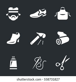 Juego de iconos vectoriales de zapatero.