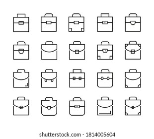 Vector Icons Set Suitcases Bags Briefcases Illustration High Quality