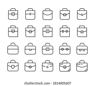 Vektorsymbole Set Suitcases Bags Briefcases Illustration Hochwertige Qualität
