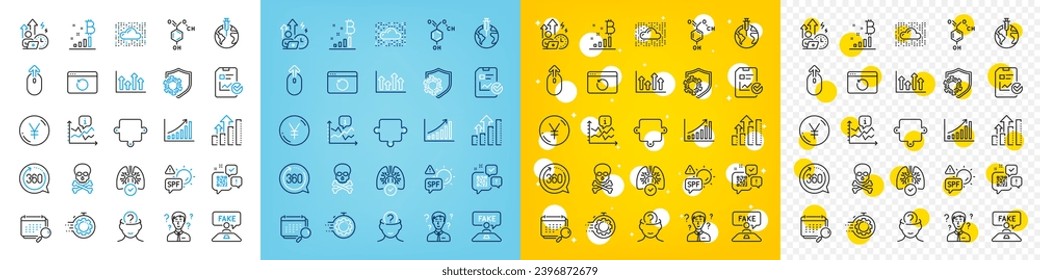 Vector icons set of Swipe up, Graph chart and Calendar line icons pack for web with Lungs, Difficult stress, Spf protection outline icon. Cloud system, Puzzle, Recovery internet pictogram. Vector