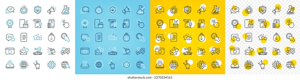 Vector icons set of Time management, Touchpoint and Click here line icons pack for web with Internet search, Stars, Approved agreement outline icon. Info, Delivery cart. Vector