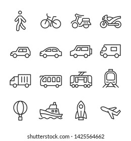 Vector icons set of transportation