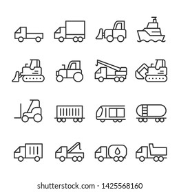 Vector icons set of transportation