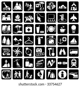 vector icons set at the travel theme