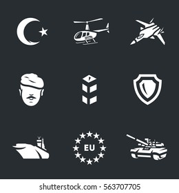 Vector Icons Set of Turkish army.