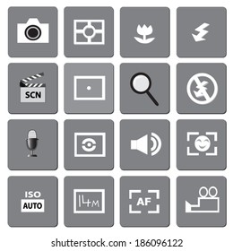 vector icons set use in camera