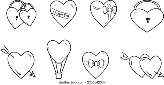 vector icons set for Valentine's Day