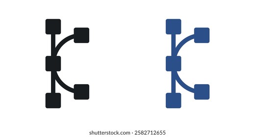 Vector icons set vectors black and colored style
