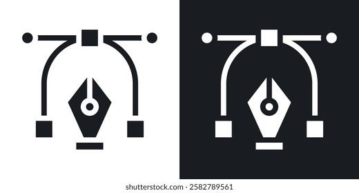 Vector icons set vectors black and colored style