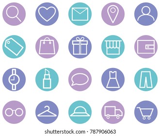 Vector icons set for web and mobile online shopping