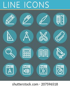 Vector icons set. For web site design and mobile apps.