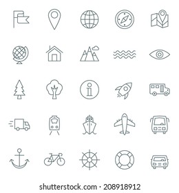 Vector icons set. For web site design and mobile apps. 