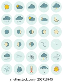 Vector icons set. For web site design and mobile apps. 
