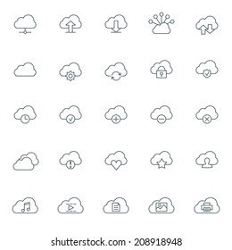 Vector icons set. For web site design and mobile apps. 