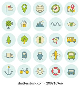 Vector icons set. For web site design and mobile apps. 